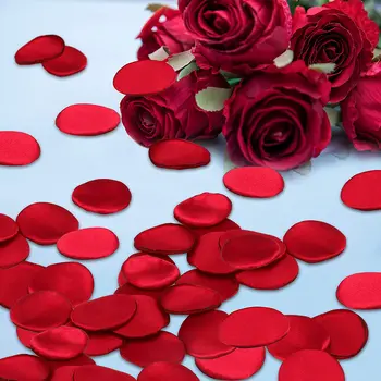 100 бр. червени копринени сатен листенца от рози, класически изкуствени цветя, кошница за момичета, домашен маса, сватбена украса, аксесоари