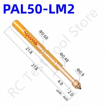 100ШТ PAL50-LM2 Пружинен Тест Сонда PAL50-LM Тест между пръстите инструмент от 27.8 мм Dia0.68mm Златна Върха на игла с Диаметър 0,90 мм Пого Пин PL50-LM PL50-LM2