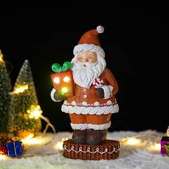 2023 Коледна украса Led светещо коледно дърво, кукла на Дядо Коледа, вход в хола, маса за украса на Коледното село
