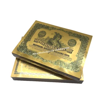 2023 Нова банкнота Lauch в златен станиол, немска облигация 1924 г., банкнота от 1000 долара, златна немска облигация, банкноти евро за една добра колекция