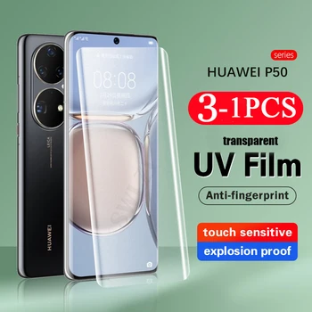 3/2/1 бр. 9D калъф Huawei капитан 50 P50 40 RS 40E P40 30 30E P30 20 pro plus, защитен слой от закалено UV стъкло за дисплея защитно фолио