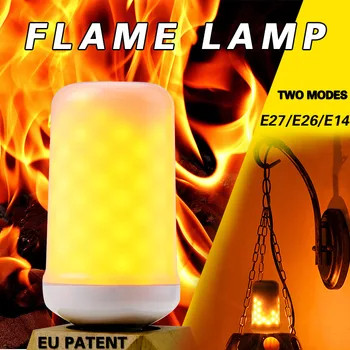 3 Режима на ac 85-265 В Лампа Творчески Огнени Светлини Lamparas LED Гори Светлина Мерцающее Пламък на Лампа Ефект на огъня