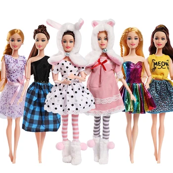 30 см стоп-моушън дрехи за Барби Bjd 11 инча 1/6 модерен костюм, пола, костюм на заек и мече, играчки за момичета, аксесоари за обличане на принцеса