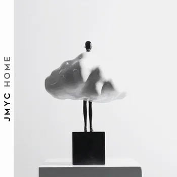 37 см оригиналност бели Хора в облаците статуя на декоративно-приложното изкуство от смола аксесоари за дома Минимализъм абстрактен характер