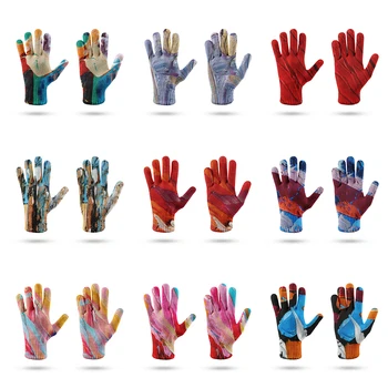 3D картина с маслени бои възли ръкавици Меки топли ръкавици Елегантни и универсални дамски ръкавици за Есен-зима дамски плетени калъф за ръкавици с докосване на екрана