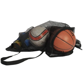 3X спортна чанта с голям капацитет за спорт на открито, чанта за футбол, баскетбол, раница за съхранение на спортни мрежи (30 X 40 см)