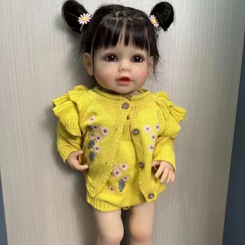55 см, напълно клеящаяся, погружающаяся имитативната кукла, семейна играчка подарък, имплантиране на косата, изправени до стената