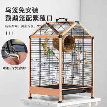 56x35x33 см DIY Преносима метална клетка за папагал на открито, метално гнездо за голям птици, стоки за домашни любимци Atoo Canary Aw