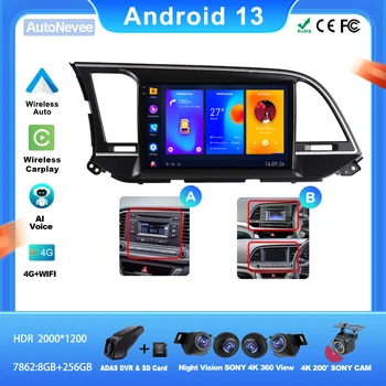 Android За Hyundai Elantra 6 2016-2018 Авто Радио Мултимедия Видео Стерео музикален Плейър GPS Навигация Без DVD Екрана DSP БЕЗ 2din DVD