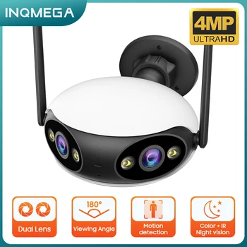 INQMEGA HD 4MP Wifi Surval Камера Външна IP Камера за Сигурност Водоустойчива Външна Wi-Fi, уеб камера С Ultrawide зрителен ъгъл от 180 ° iCSee
