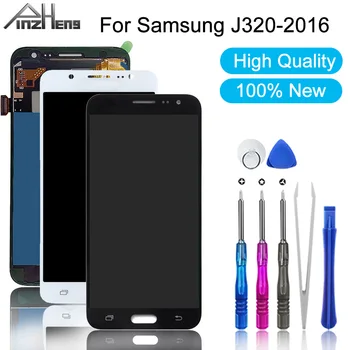 LCD дисплей на телефона PINZHENG за Samsung J320 2016 LCD дисплей е сензорен екран за Samsung J320 2016 дигитайзер в събирането на Замяна LCD дисплеи