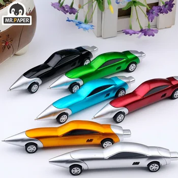 Mr.Paper 6 цвята Творчески химикалки в формата на кола, сладък химикалки, практични подаръци за ученици, ученически пособия, корейски канцеларски материали