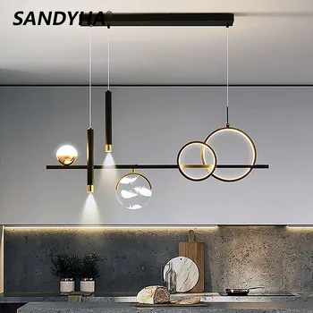 SANDYHA 2023, нови led полилей, черно-златни висящи лампи за салон, хол, маса за хранене, аксесоари за дома за лампи Lampadario
