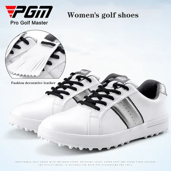 XZ187 PGM Дамски Обувки За голф IPX7 От Водоустойчив Микрофибър, Дамски Ежедневни Спортни Галоши, Нескользящие Дишащи Спортни Обувки
