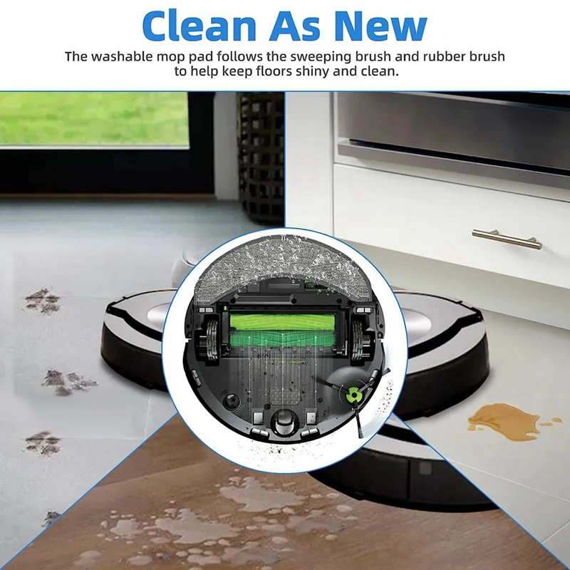 16 БР. Комплект Аксесоари за iRobot Roomba Combo J7 + Робот-Прахосмукачка Гумена Четка HEPA Филтър Странична Четка за Въже Плат . ' - ' . 5