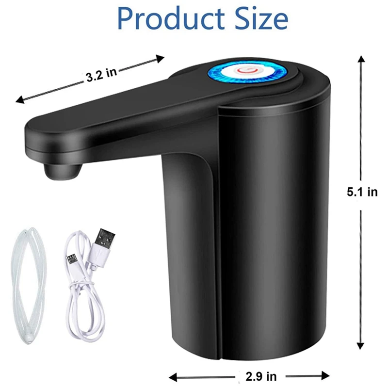 2X Диспенсер за вода от 5 литра - Водна помпа за 5-галлонной бутилка, помпа за стомна за вода USB акумулаторна Универсална автоматично . ' - ' . 5