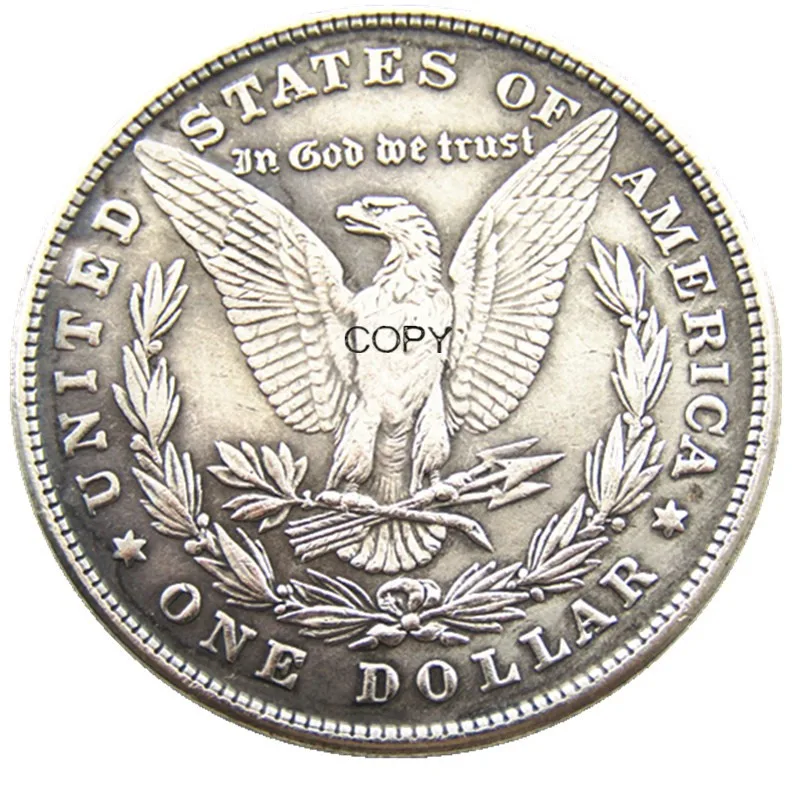 HB (146) е Американски Скитник Морган долар Череп зомби Скелет със сребърно покритие копирни монети . ' - ' . 1