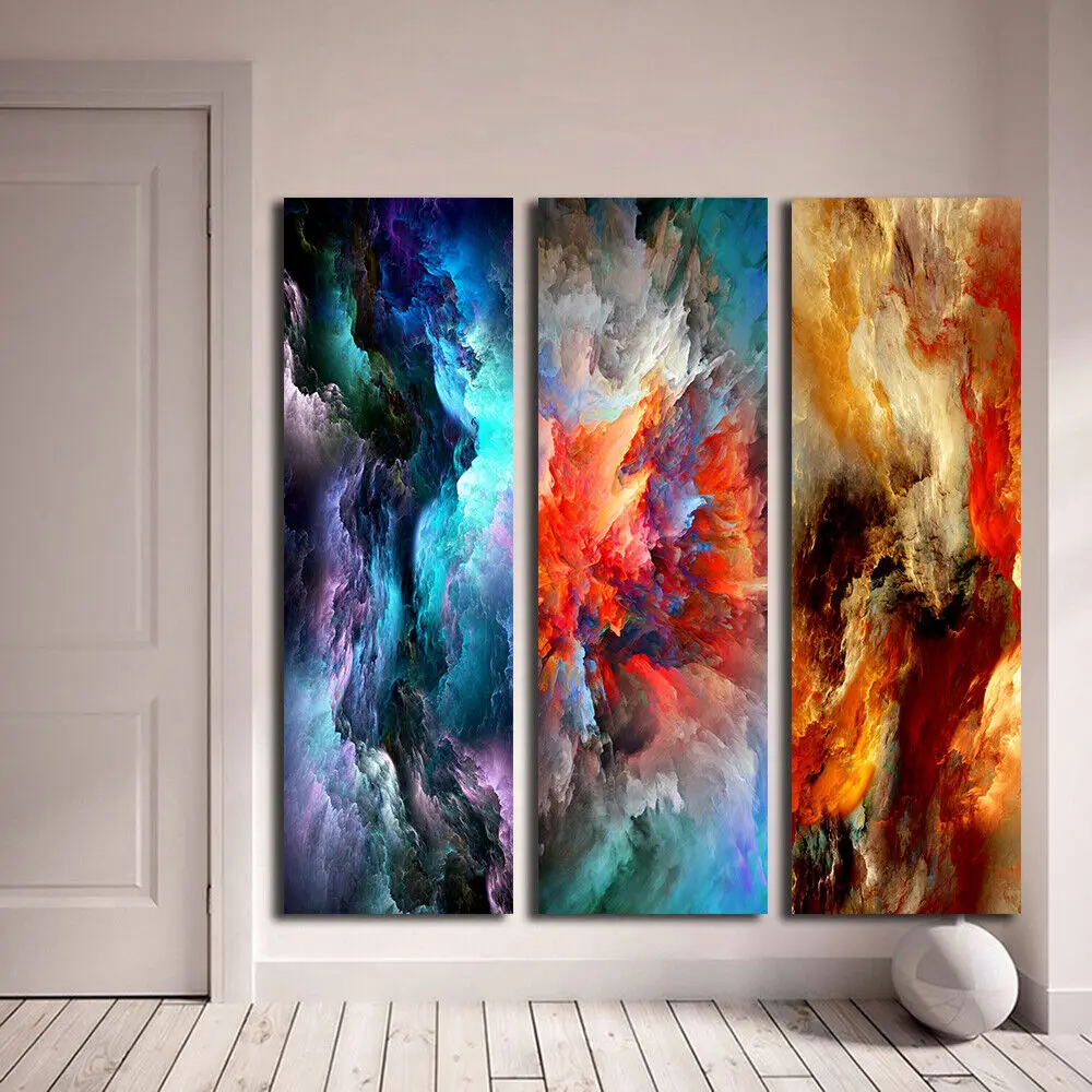 Абстрактни цветни облаци Платно Стенно изкуство Платно живопис Печат на художествени стенни плакати . ' - ' . 1