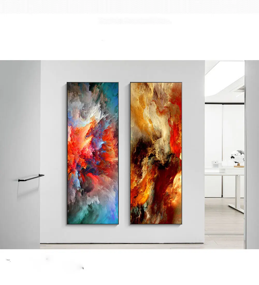 Абстрактни цветни облаци Платно Стенно изкуство Платно живопис Печат на художествени стенни плакати . ' - ' . 2