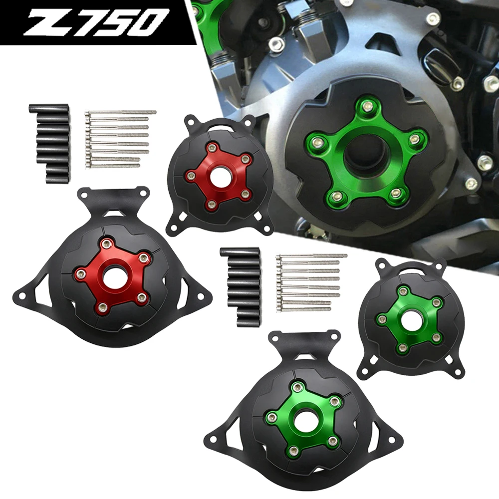 За Kawasaki Z750 Z 750 2008-2013 2014 2015 2016 мотоциклет с ЦПУ защита на капака на статора на двигателя от лявата и дясната страна на защитен протектор . ' - ' . 0