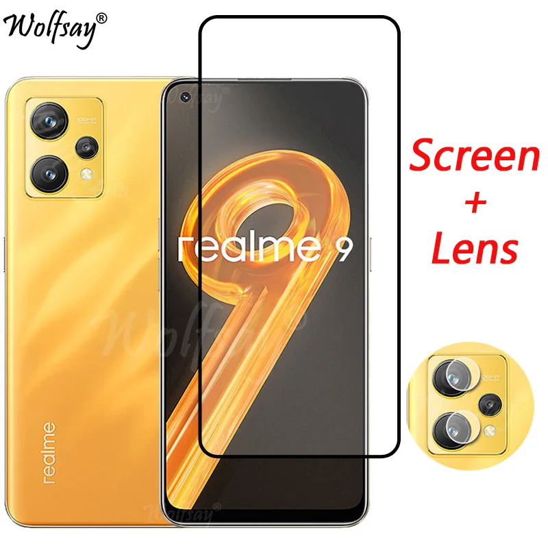 Закалено Стъкло За Realme 9 Защитно фолио за екрана Realme 6 7i 8и 9i 9 Pro Plus C11 C21Y C55 Стъкло За камера Realme 9 Pro Plus Glass . ' - ' . 0