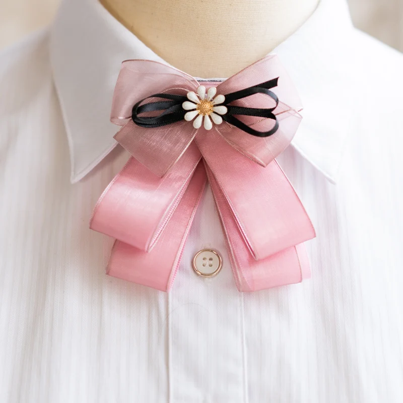 Корейската мода, носи вратовръзка от панделка, женски яка на риза в стил колеж, дантелени брошки с цветя за жени, аксесоари за сватбени партита . ' - ' . 2