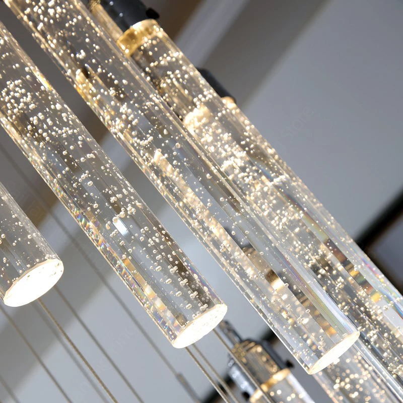 Кристална въртящи се, висящи лампа за стълби, модерна луксозна дневна, вила, led кристална дългият висящ лампа, лампа за декорация на дома . ' - ' . 5