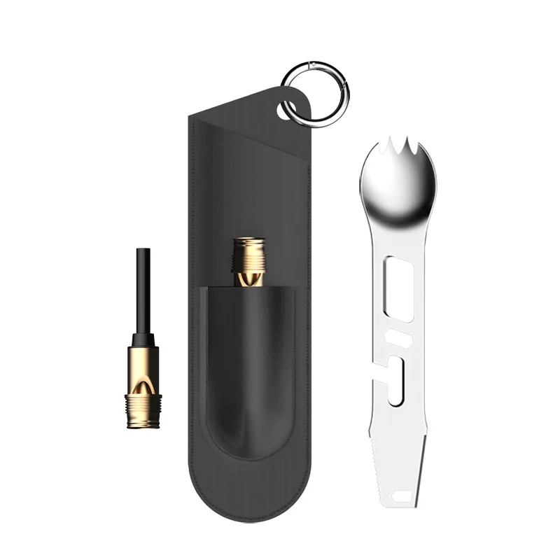 Многофункционален нож от неръждаема стомана, вилица, лъжица, градинска посуда, картичка с инструменти EDC, отварачка за бутилки, свирка, кремневый ключ . ' - ' . 0