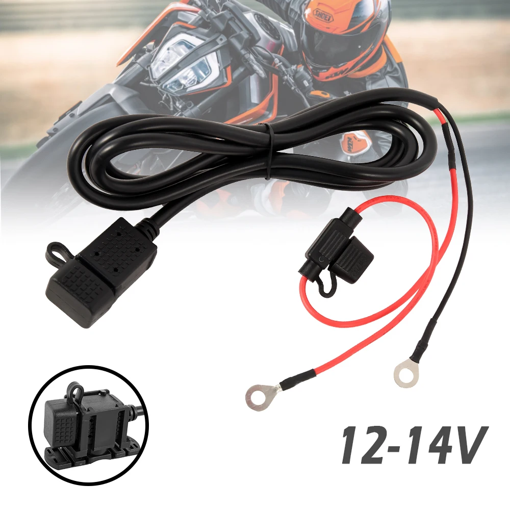 Мотоциклет USB адаптер, изход 12v, водоустойчива за мобилни телефони, USB-зарядно, зарядно за кормилото на мотоциклета, 5 В 1A/2.1 A . ' - ' . 2