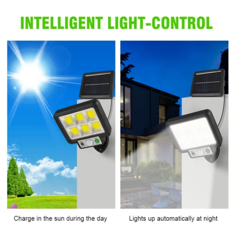 На слънчева светлина Външен LED монтиран на стената Лампа, разделени на 3 Режим, Сензор за Движение, Улични лампи за Слънчева Батерия за Градина, Двор, Гараж . ' - ' . 1