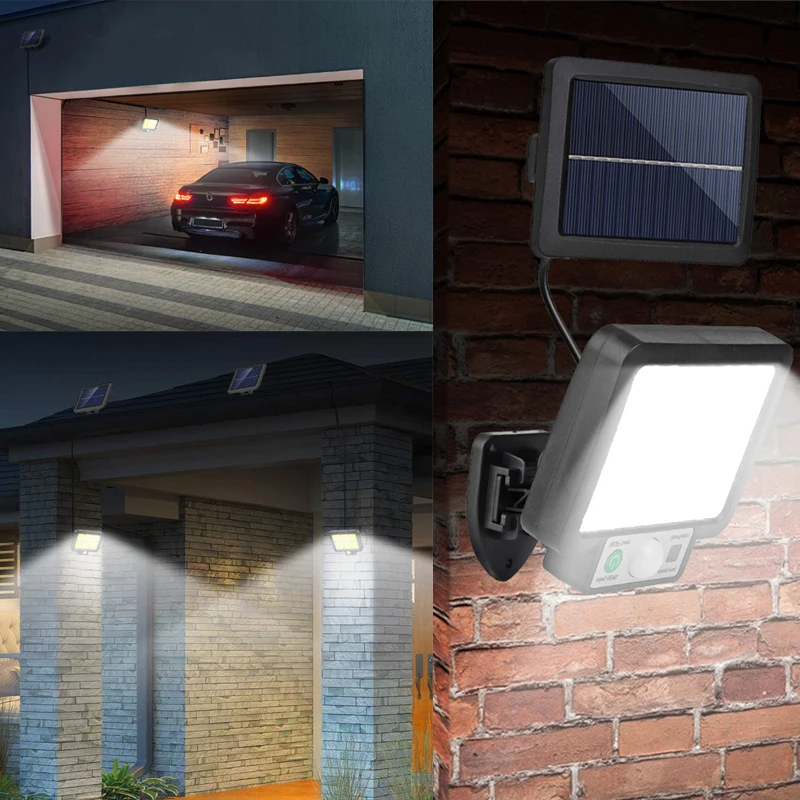На слънчева светлина Външен LED монтиран на стената Лампа, разделени на 3 Режим, Сензор за Движение, Улични лампи за Слънчева Батерия за Градина, Двор, Гараж . ' - ' . 5