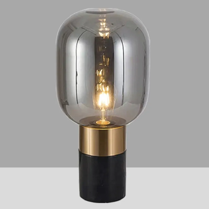 Настолна лампа от скандинавския мрамор, проста стъклена настолна лампа, декорация на масата в хола, спалня близо до светлината, кабинет, led бяла настолна лампа . ' - ' . 2