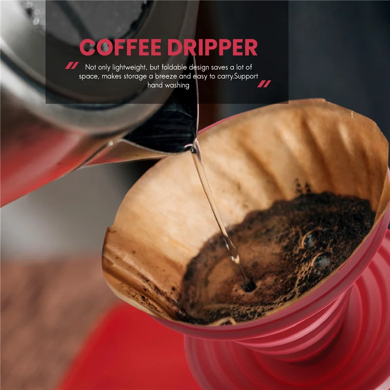 Разборная туризъм дюза за поливане кафе за къмпинг, за многократна употреба силикон държач на филтър за кафе машина за дома за готвене . ' - ' . 5
