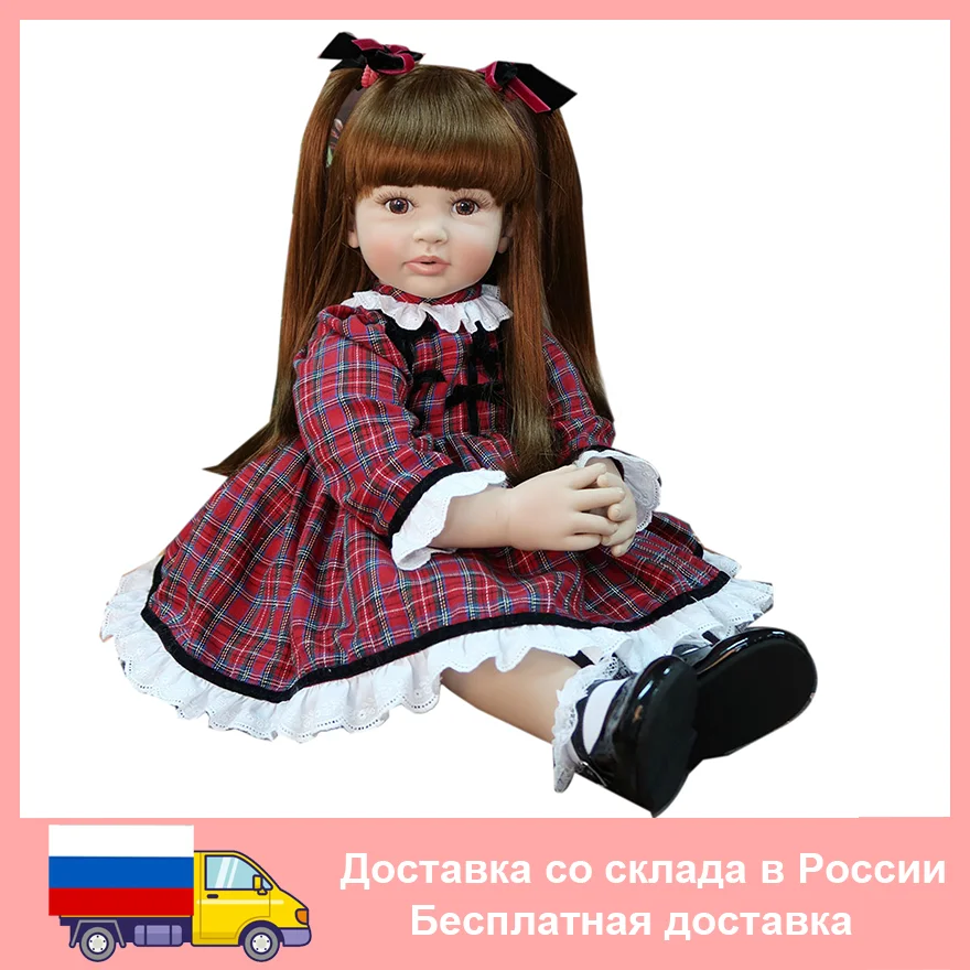 Теглещи превозни версия на 55 см/60 см Силиконова кукла Реборн vinyl новородено принцеса Дете Bebe на Живо дете за момиче, Подарък за рожден ден . ' - ' . 0