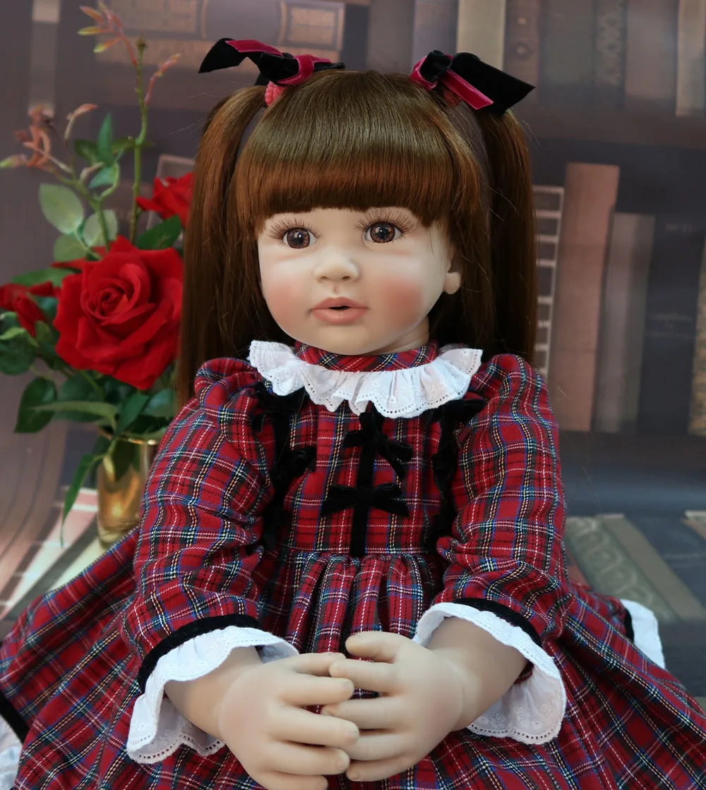 Теглещи превозни версия на 55 см/60 см Силиконова кукла Реборн vinyl новородено принцеса Дете Bebe на Живо дете за момиче, Подарък за рожден ден . ' - ' . 2