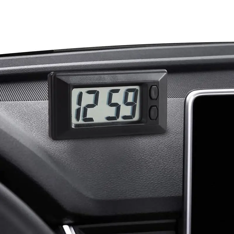 Цифров часовник в арматурното табло, мини-автомобил, автомобилни самозалепващи часовници от ABS-пластмаса, малки часовник с дигитален дисплей, работещи на батерии, аксесоари за автомобили . ' - ' . 2