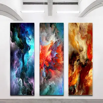 Абстрактни цветни облаци Платно Стенно изкуство Платно живопис Печат на художествени стенни плакати