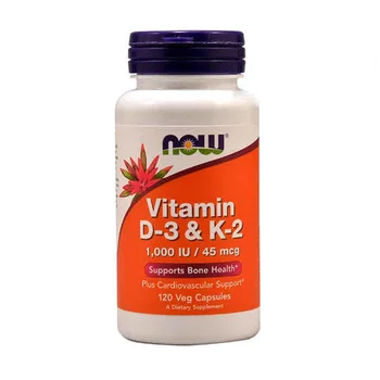 Витамин D-3 и К-2 1000 Iu /45 мкг поддържа здравето на костите и сърдечно-съдовата система, 120 капсули зеленчуци