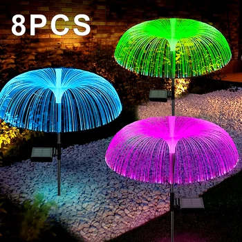 Външни led слънчеви градински фенери, 7 цвята, променящи цвета, водоустойчив слънчева лампа във формата на медузи, за тревата в двора, градински алеи, вътрешен двор