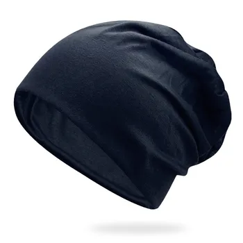 Дамски стилен мъжки шапчица-бини, тънка хип-хоп мека еластична шапка с припокриване на формата на черепа
