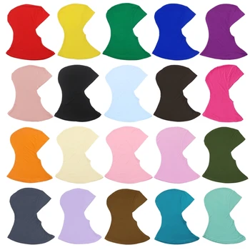 Женски шал-хиджаб, монофонични мюсюлмански модален кърпичка, ислямска еластична наметало на шията