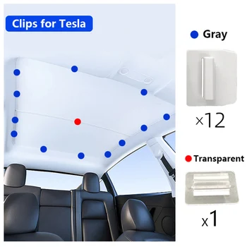 За Tesla, Модел Y S X 3 Скоби За Слънчеви Очила на покрива, Тавана Прозорци С Разделени Сенки, Слънчеви Очила, Скоби За Слънчеви Блокове, Аксесоари За Интериор 2023