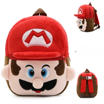 Защита от загуба на Марио, сладък cartoony детски малък училищен раница, плюшено раница, чанта за ранно детско образование