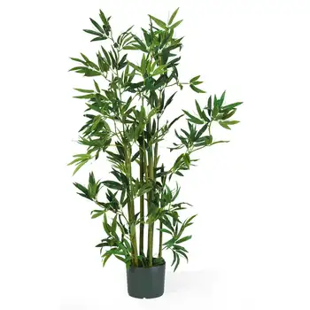 Изкуствено растение от бамбук и полиестер, зелени клони, изкуствено бижу, панел бонсай, изкуствени растения, градински декорации 