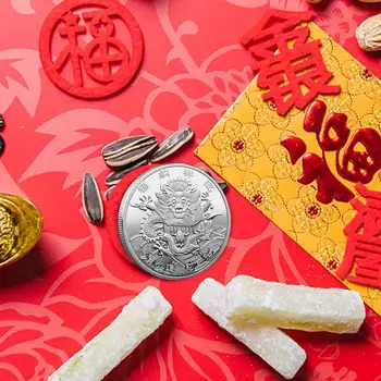 Китайската Нова година, двустранен са подбрани възпоменателна монета, изискан китайския зодиак, монета с дракон, подарък за колеги, приятели,