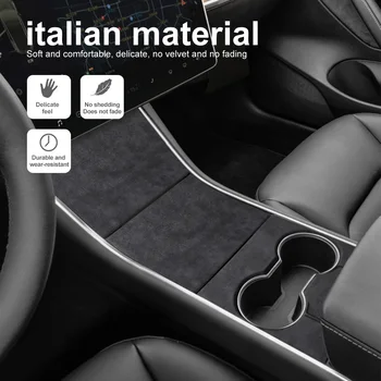 Кутия за съхранение на централната конзола на автомобила, чанта за притежателя чаша вода-Италия, супер велур Tesla модел 3 2017-2020, аксесоари за вътрешни облицовки