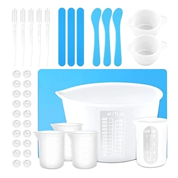 Мерителни чаши, Силиконови пръчици за разбъркване popsicle, форми за производство на силиконовата смола за бижута, фрези и леярски форми от смола
