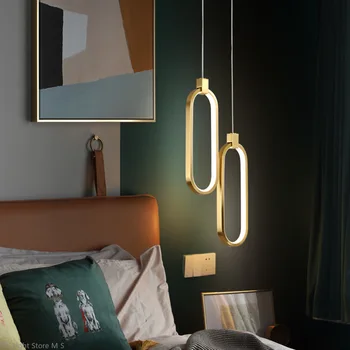 Модерен led окачен лампа в скандинавски злато, нощна лампа за спални, окачена лампа за кухня, таванско помещение, читалня, декор за коридор, вътрешни тела