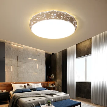 Модерен минималистичен кръг на тавана лампа за спални, топла детска стая, творчески проход, балкон, лампа за дневна с регулируема яркост, led градина