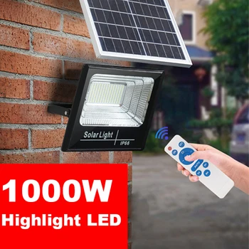 Мощен нов led слънчев прожектор за улица с дистанционно управление, мощен водоустойчив индукционный led слънчев лампа на проектора